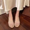 Mesh rhinestone Mary Jane single shoes women's spring and summer new shallow mouth versatile ballet shoes fashionable large size sandals