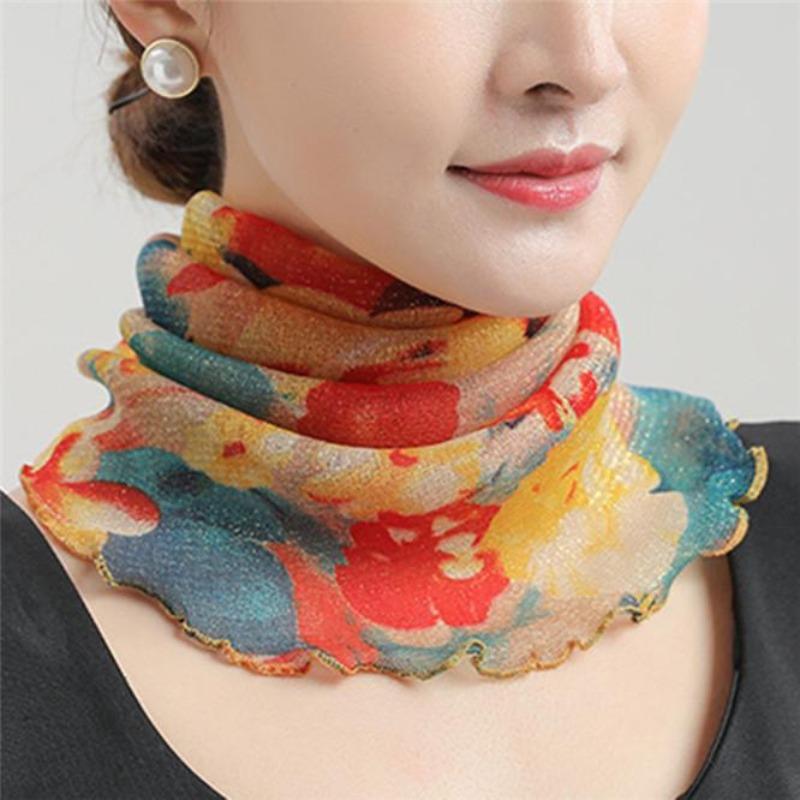 Fashion Sunscreen Veil Small Silk Scarf Neck Guard Mask Headband Motorcycle Sun Protection Head Scarf UV Prote… More