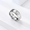 Fashion Men’s CopperColor Black Stainless Steel Ring Groove Multi-Faceted Rings for Men Women Engagement Ring Anniversary Gifts
