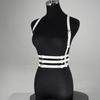 Women'S Wide-Body White Waist Belt Adjustable Pu Leather Buckle Three-Layer Belt Design Punk Goth Style Festive Parties & Casual