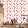 Wallpaper Flowers White and Coral for Living Room and Bedroom 50x1000