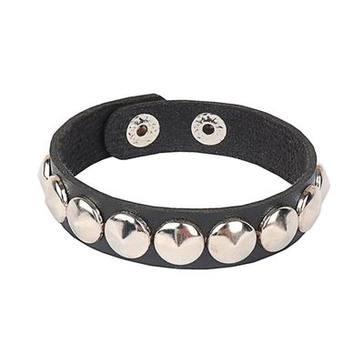Punk Black Cuff Wrap Leather Studded Bracelet Wristband Metal Rivets Stud Bangle for Women Men Rock Gothic Jewelry