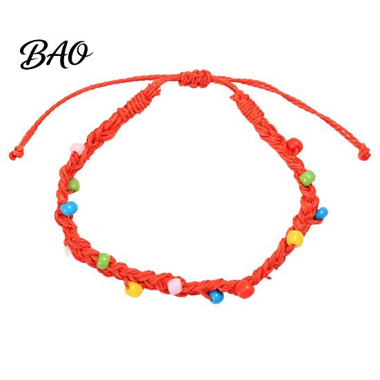 Gift for Friends And Party Favors Handmade Braided Bracelet Women, Bohemian Woven Wrist Rope Casual Minimalist Hand with Colorful Rice Beads,