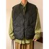 2024 Trendy Diamond Check Men's Winter Cotton Vest – Japanese Style Warm Couple Waistcoat