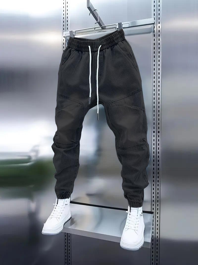Men s Light Blue Elastic Waist Jogger Jeans - New Style Small