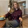 Fashion Women Soft Tweed Bomber Jacket O-Neck Long Sleeve Pockets Buttons Loose Woolen Coat Female Streetwear