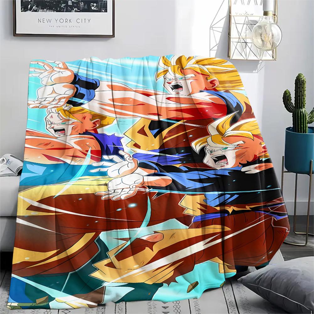 Dragon Ball character Print Flannel Blanket High quality Comfortable for All Seasons Home Decor Warmth and Comfort Perfect for Christmas Gifts