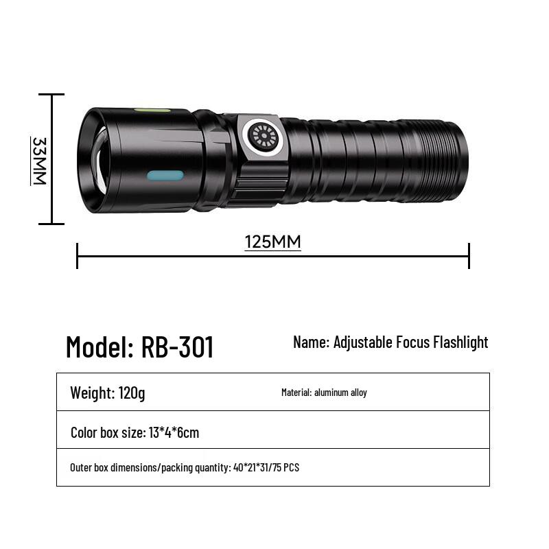 Xuanyong QB-301 Outdoor Rechargeable Zoom Flashlight
