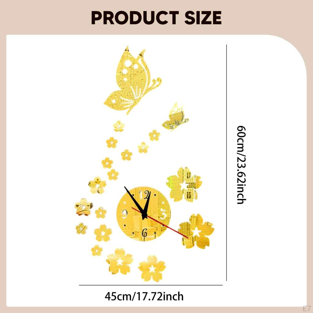 Aesthetic And Silent Wall Clock to Assemble with Acrylic Stickers for Artistic Modern