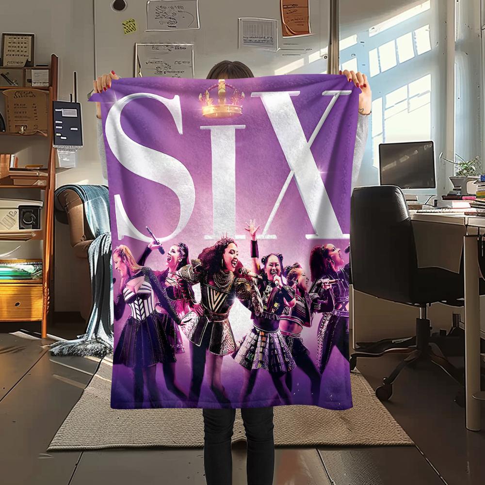 1PC SIX Print Flannel Blanket, High quality All Seasons, Home Decor, Warmth and Comfort, Perfect for Christmas Gifts