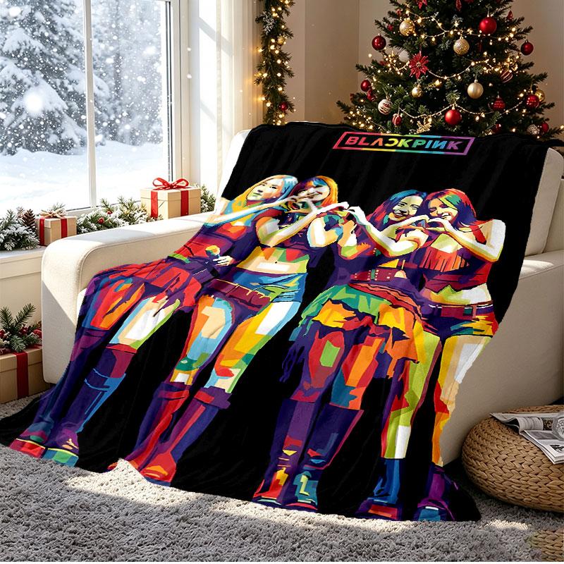 BLACKPINK Pattern Blanket for Home Decoration, Bed, Sofa, Car Travel, Camping, Suitable for All Seasons, Birthday Christmas Gift