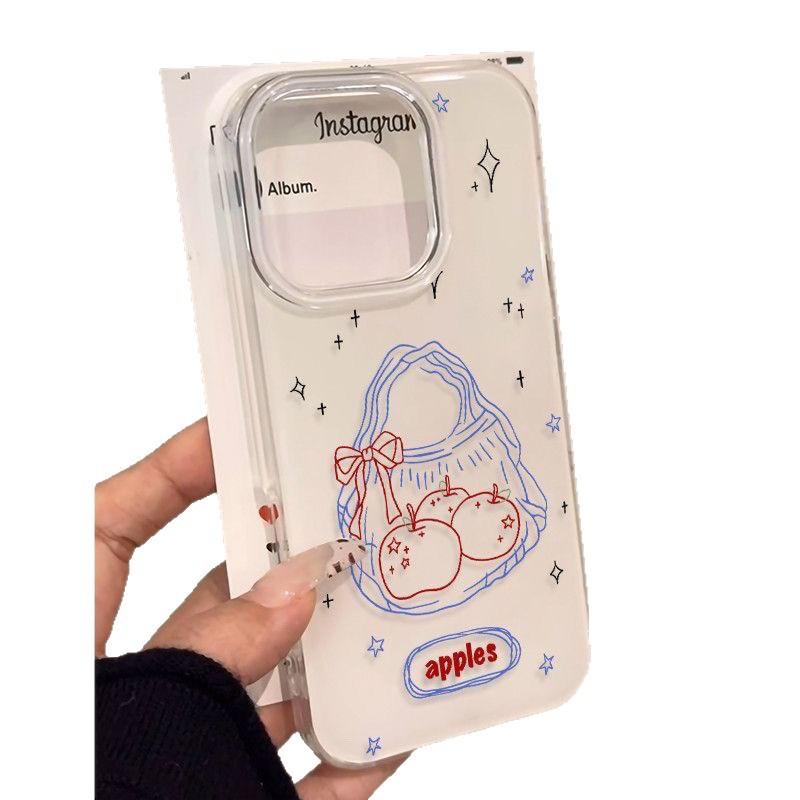 Einschichtige blaue Tasche für Apple für IPhone16pomax für Apple 15pr Handyhülle 14 Neuer Stil 13 Cartoon 12