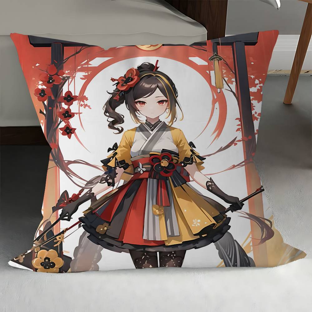 

Наволочки для подушек Genshin Chiori, мультяшные, декоративные для дивана, для дома, двусторонняя печать, короткий плюш, милые наволочки 12x12Inch