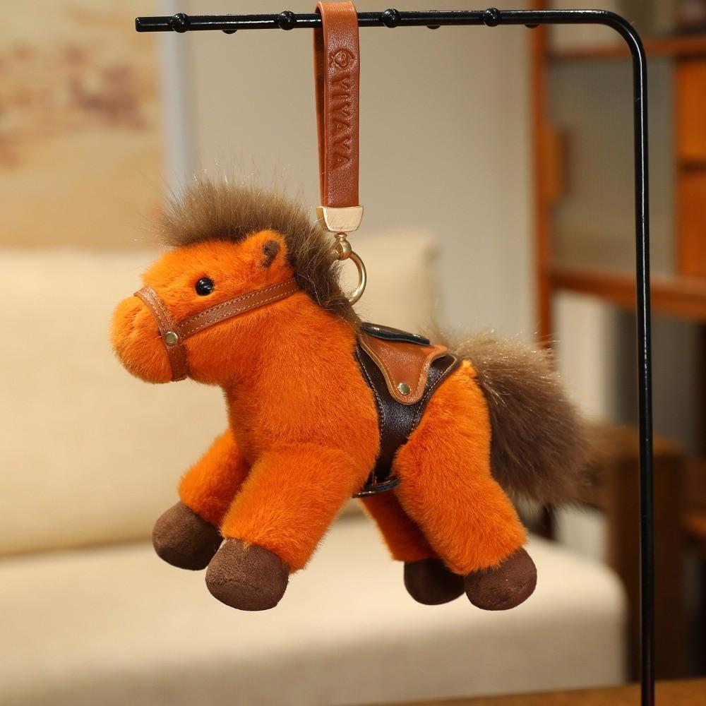 Cartoon Horse Stuffed Toy Keychain Stuffed Simulation Horse Toy Keychain  Christmas Gift