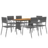 7 Piece Garden Dining Set Poly Rattan Grey
