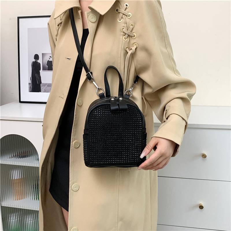 Heißer Diamantbeutel Damenhandtasche 2025 Neu Einfacher Rucksack für Damen mit großer Kapazität Heller Diamant Lässige Umhängetasche Handtasche