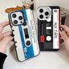 Vintage 90S Cassette Tape Pattern Soft Phone Case for iPhone 15 16 17 Pro Max 17Air 16E 14 Plus 13 12 Mini Shockproof Cover Back