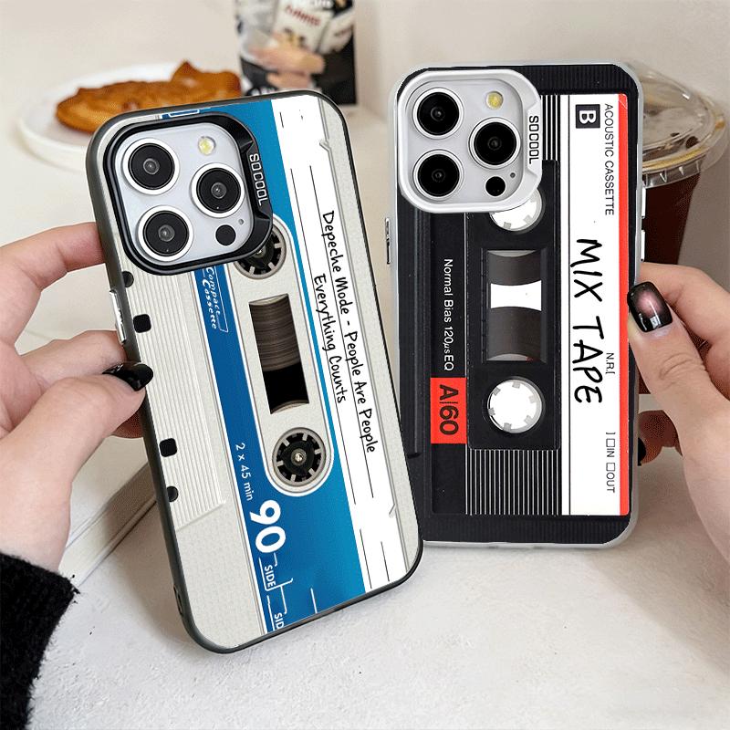 Vintage 90S Cassette Tape Pattern Soft Phone Case for iPhone 15 16 17 Pro Max 17Air 16E 14 Plus 13 12 Mini Shockproof Cover Back