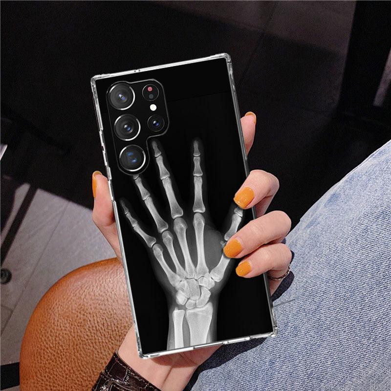 Autumu X Ray Hand Bones Phnoe Case for Samsung Galaxy S26 S25 Edge S23 S24 Ultra S22 Plus S21 S20 FE Unique Cover Soft Coque Gal
