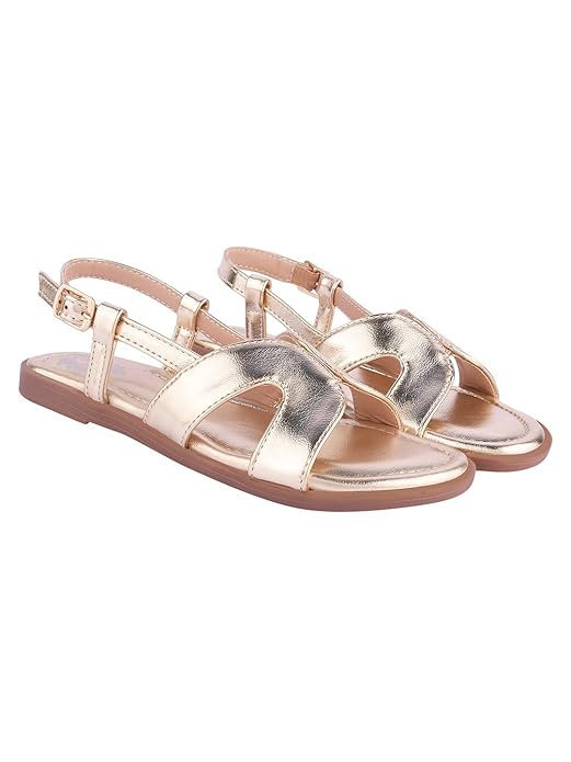 Shoetopia Women s Flat Sandals Elegant Stylish Classic for women EU37 : 22CM золотистый