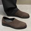 Lazy One-pedal Loafers Men's Light Casual British Style Business Dress Shoes 34919 brown-J