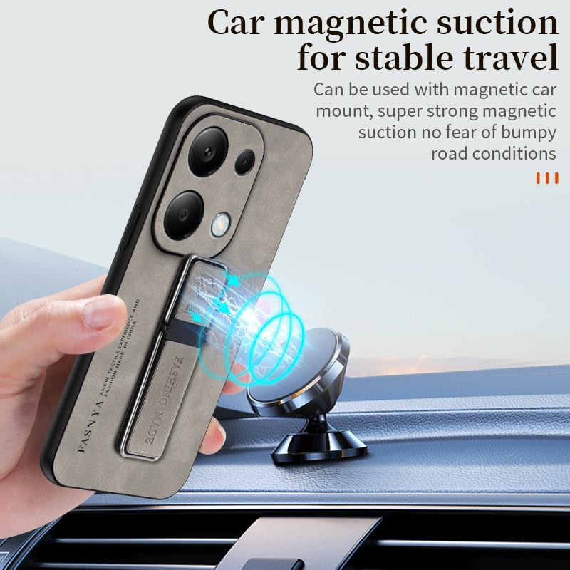 For Redmi Note 13 Pro 4G Case Luxury Magnetic Leather Phone Case For Xiaomi Redmi Note13 Pro Note 13Pro 4G Car Holder Back Cover