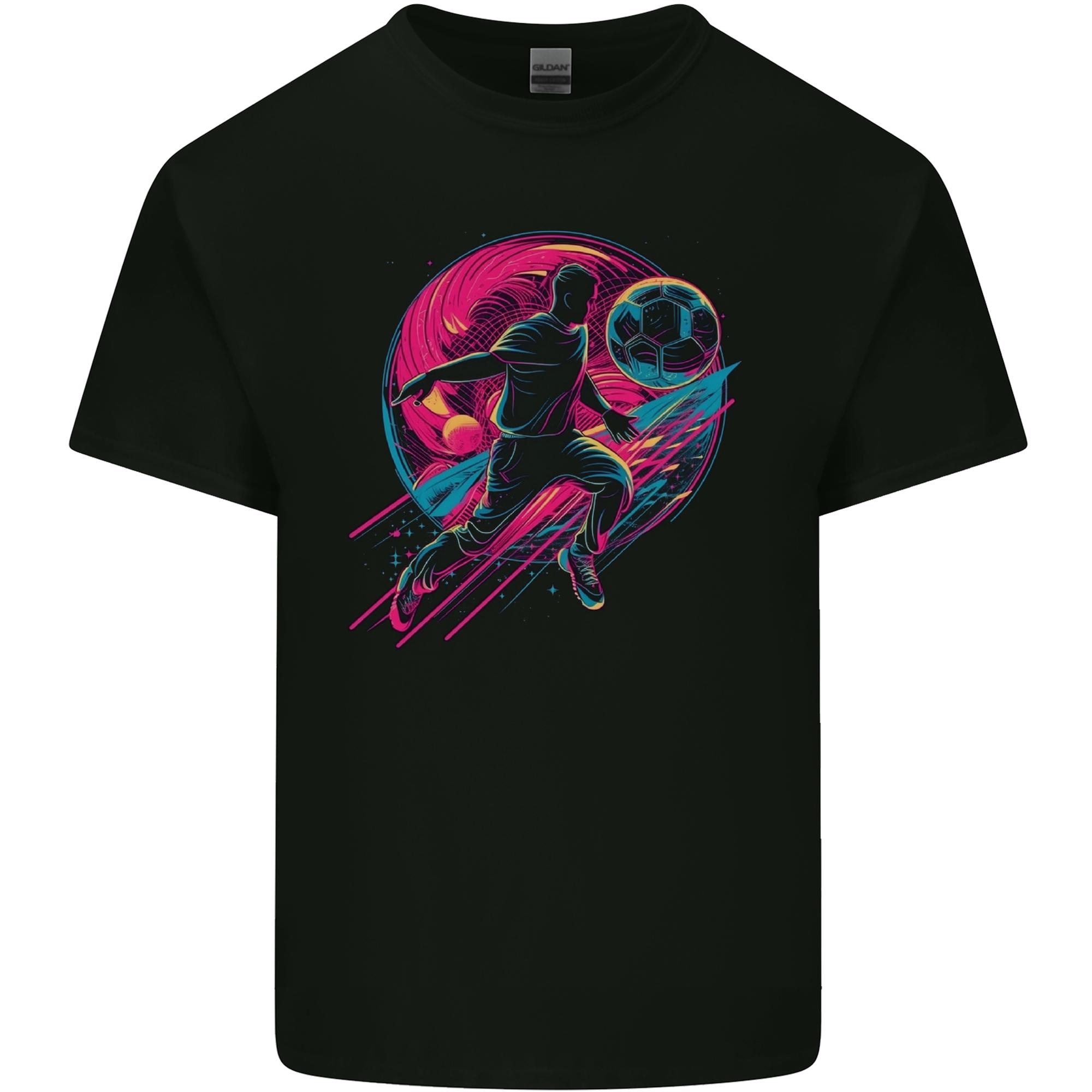 A Retrowave Football Player Soccer Unisexs Light Cotton TShirt S