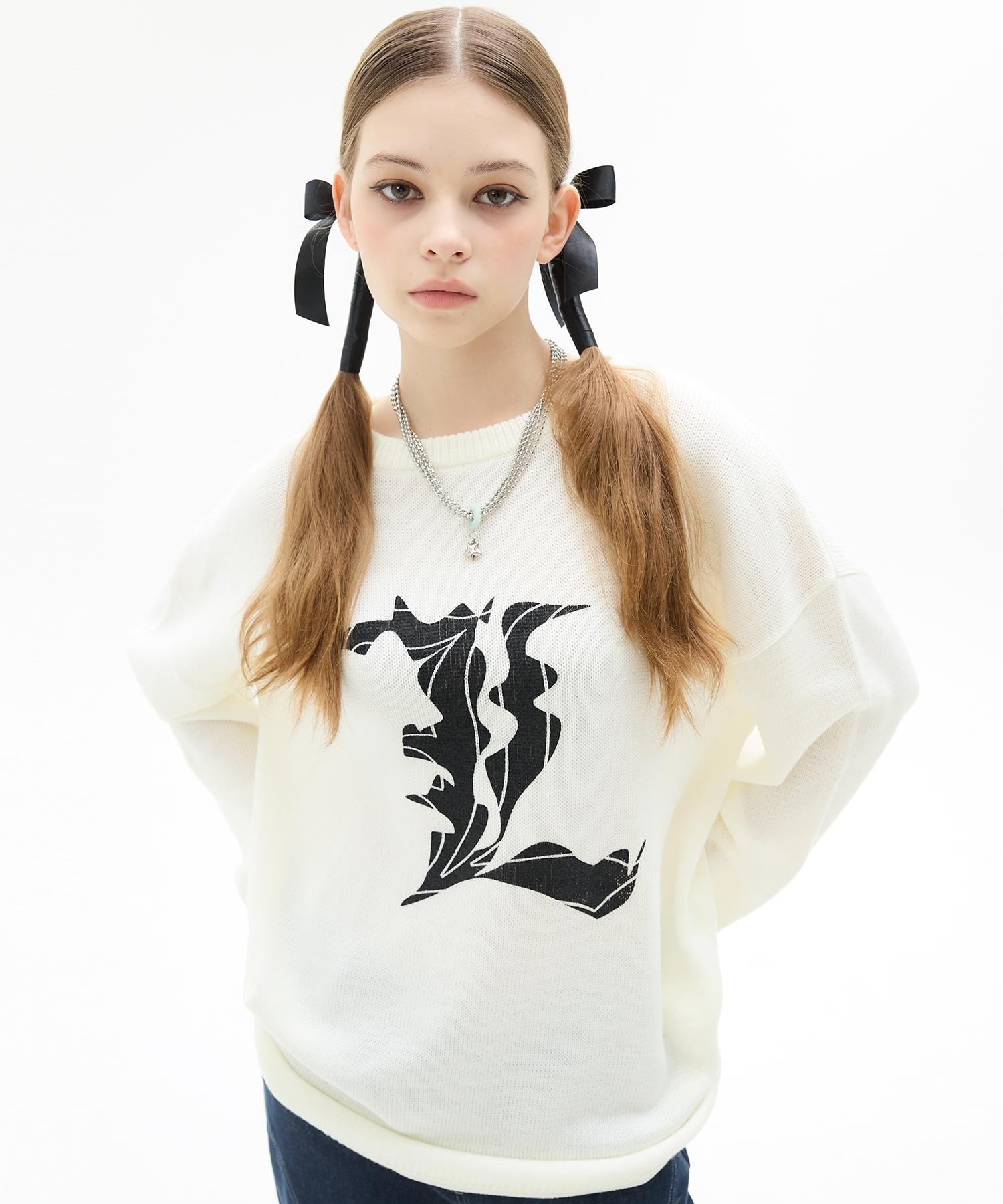 Love Is True Vl L Logo Knit(Ivory) Free/Free
