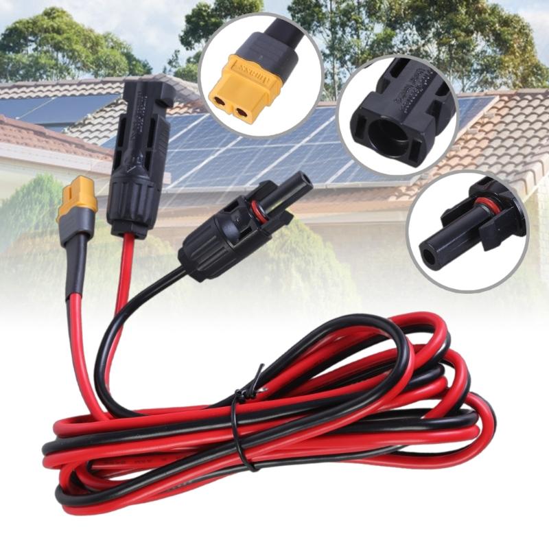Waterproof IP67 Solar Panel to XT60 Female Connectors Cable 12AWG for Car and Solar Generators