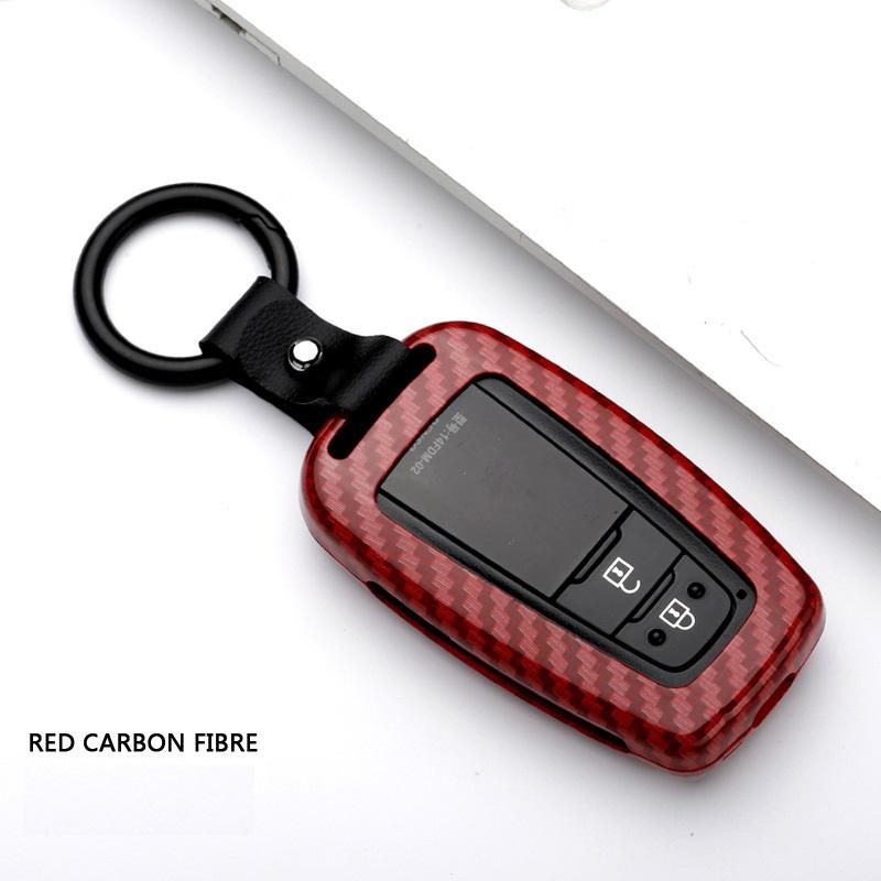 Carbon Fiber Alloy Remote Car Key Cover Case For Toyota CHR C-HR Prado Prius Camry Corolla RAV4 2018 2019 2020 Accessories