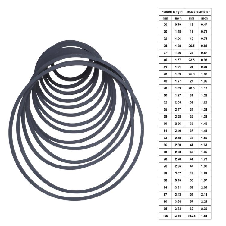 Rubberen Aandrijfriem voor Videospelers Riemen Hoge Elasticiteit 20-100mm Gevouwen Maat Optie Dikte 1.5mm