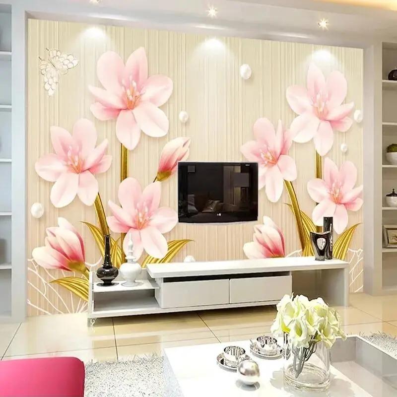 European Style Flower Wallpaper Home Interior Decoration Wall Decor Background 3d Murals