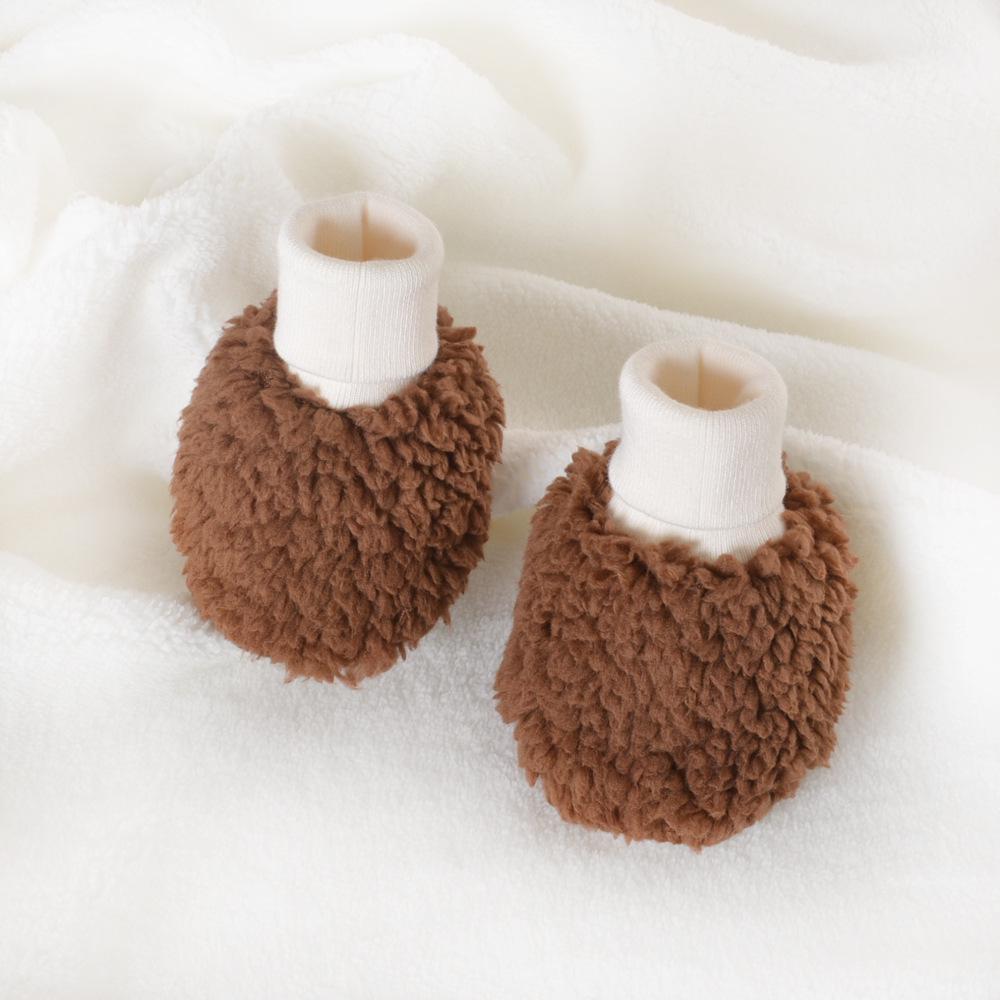 Sonbahar Kış Kalınlaştırılmış Flanel Bebek Yürümeye Başlayan Çocuk Ayakkabıları - Kaymaz Yumuşak Taban, Sıcak Yüksek Bilekli Çoraplar