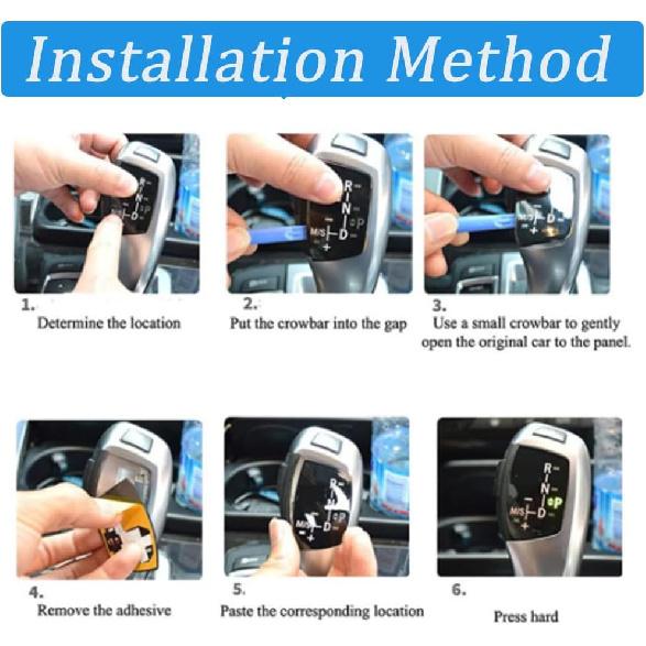 Gear Shift Knob Panel Trim Cover Decal Compatible with BMW F Chassis 1 3 5 6 7 X1 X3 X5 X6 F10 F10 F30 F35 F18(Long)
