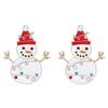Festive Enamel Earrings for Christmas Gatherings, Gold Tone Statement Pair with Holiday Detail for Winter Looks