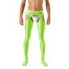 Sexy Men Candy Color Shiny Pencil Pants Sheer See Through Sexy Tight Smooth Elastic Fitness Hollow Out Gym Pants Open Crotch