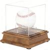 Protective Signature Ball Display Case Solid Wood Base Acrylic Cover Baseball Holder Storage Organiser