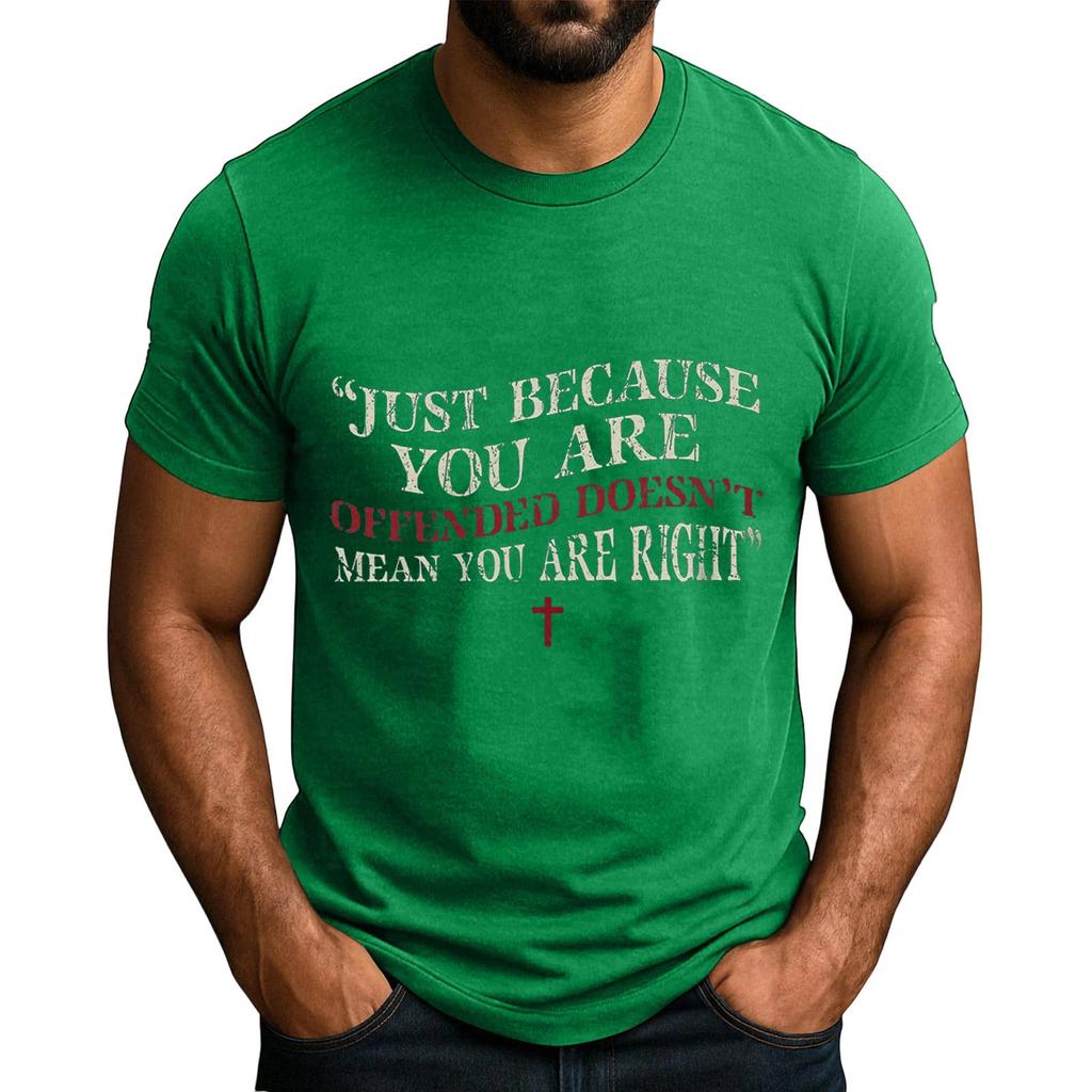 Men's  Popular T-shirt Printed Round Neck Short Sleeve T-shirt