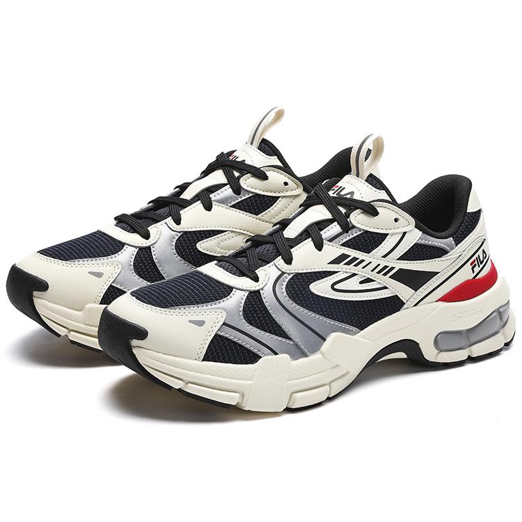 FILA DECODER Comfortable Fabric Abrasion Resistant Low top Running Shoes Men's Blue White F12M312111FBW