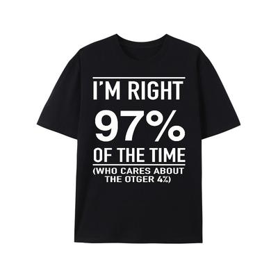 Europäische Größen I'M RIGHT OF THE TIME' Rundhals Grafik-T-Shirts, Lässige T-Shirts, Kurzarm Komfortable Oberteile, Herren Sommerkleidung
