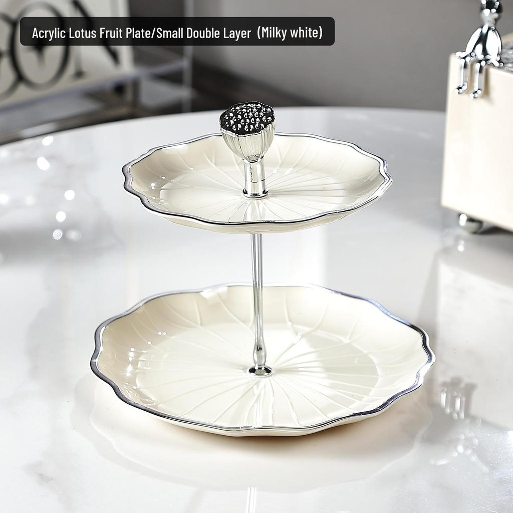Double-Layer Skewer & Fruit Plate: Cake Stand and Pastry Tray for Afternoon Tea, Large & Small Sizes