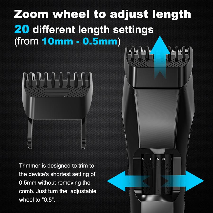 The Beard Men's Beard Trimmer - 20 Length Adjustable Cordless Clipper for Facial & Body Manscaping