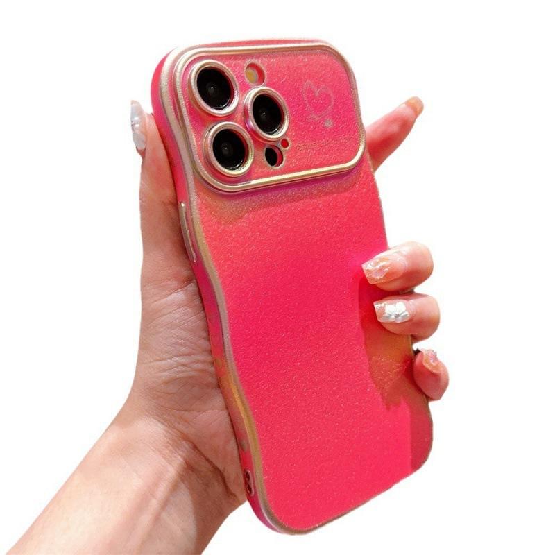 Suitable for iPhone17Promax colorful electroplating mobile phone case Apple 16Pro/15 side love wave case