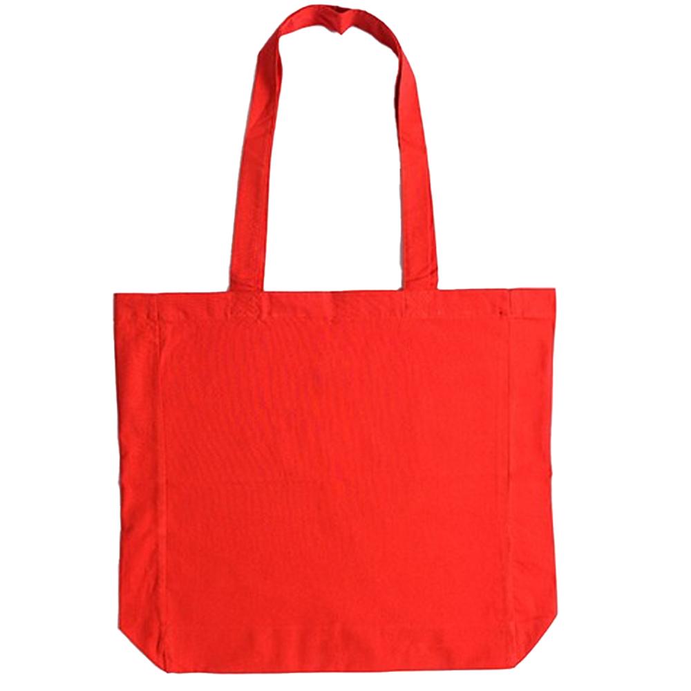 Printwear Seitenfaltbare Baumwoll-Tragetasche mit langem Henkel