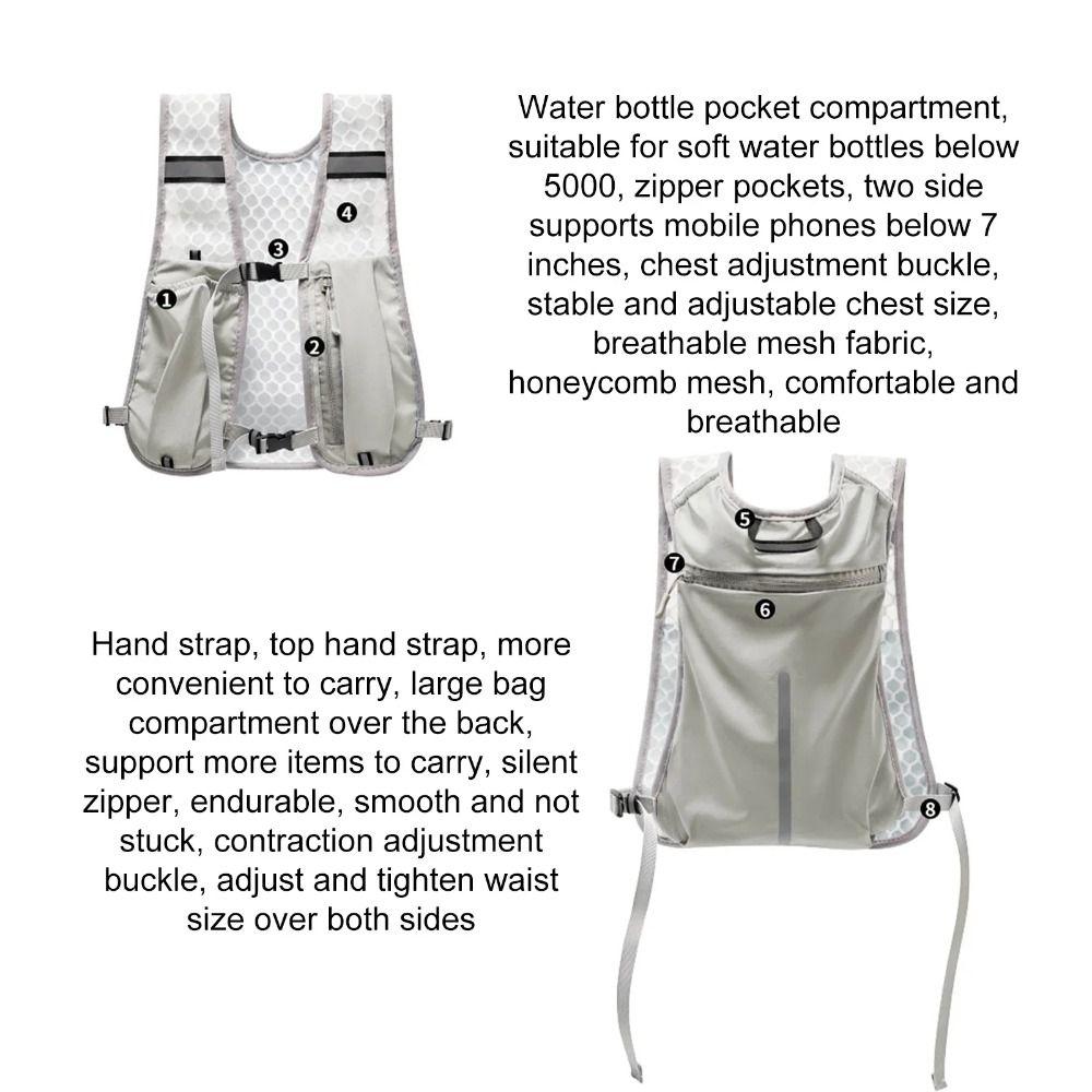 Lightweight Running Hydrating Backpack Phone Storage Pocket Hydration Running Vest  Biking Hiking