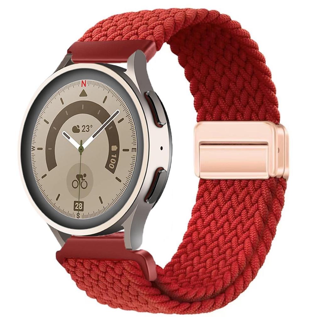 Pulseira Magnética de Nylon Trançado Compatível para Huawei GT4 & Samsung Watch6 (20mm/22mm)