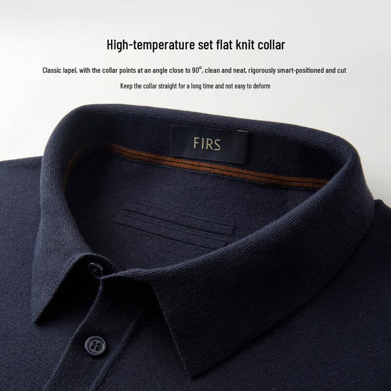 Men's Cashmere Mulberry Silk Blend Long-Sleeve Polo Shirt