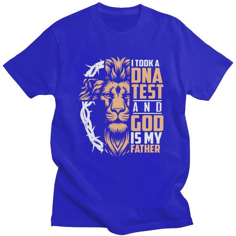 Custom I Took A Dna Test God Is My Father Tshirts for Men Short Sleeve Leisure Tshirt Loose Fit Pure Cotton Tees Gift Idea