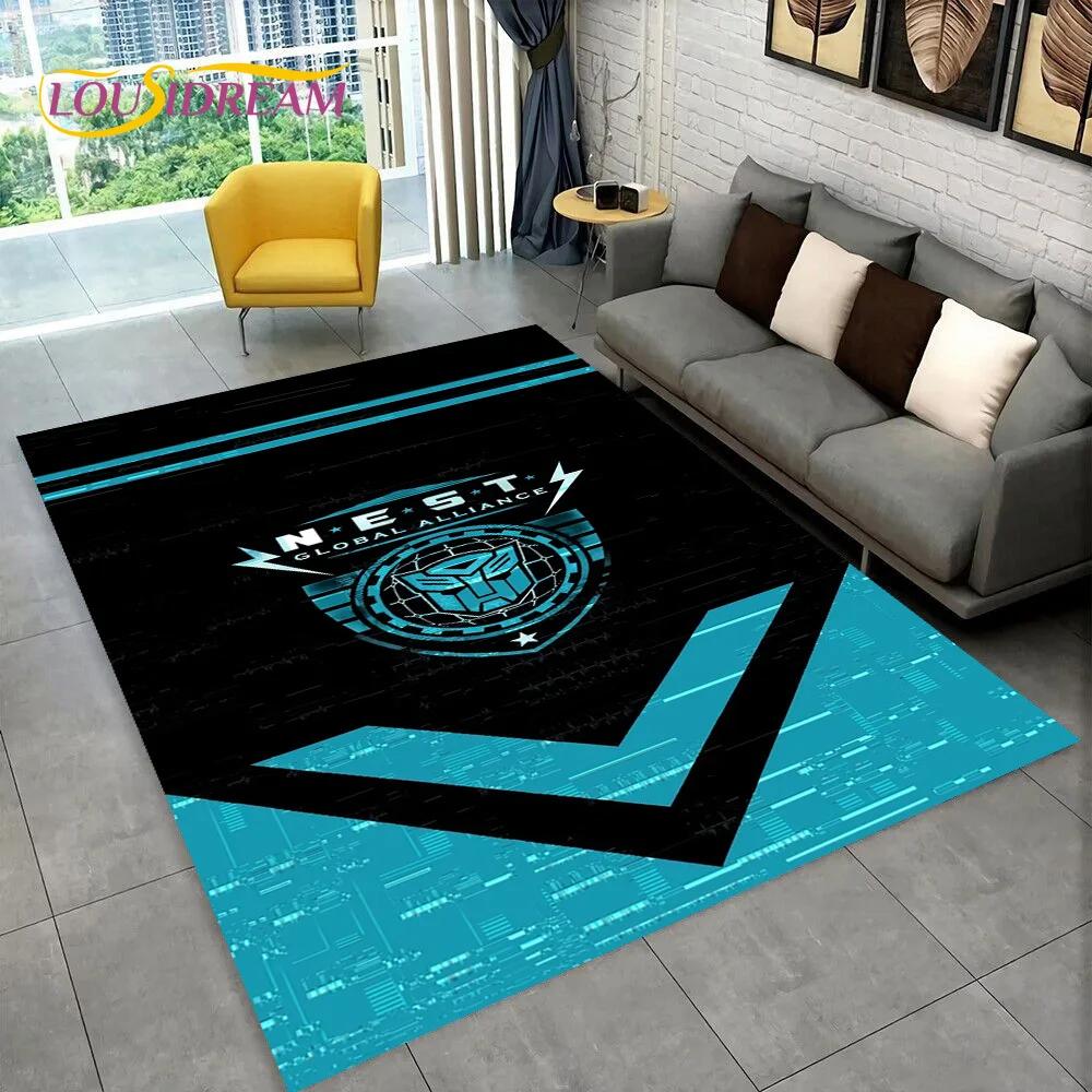 Cartoon T-Transformers  Autobots 3D Rug Carpet for Living Room Bedroom Home Decor,Floor Mat Non-slip for Sofa  Doormat Gift Kids