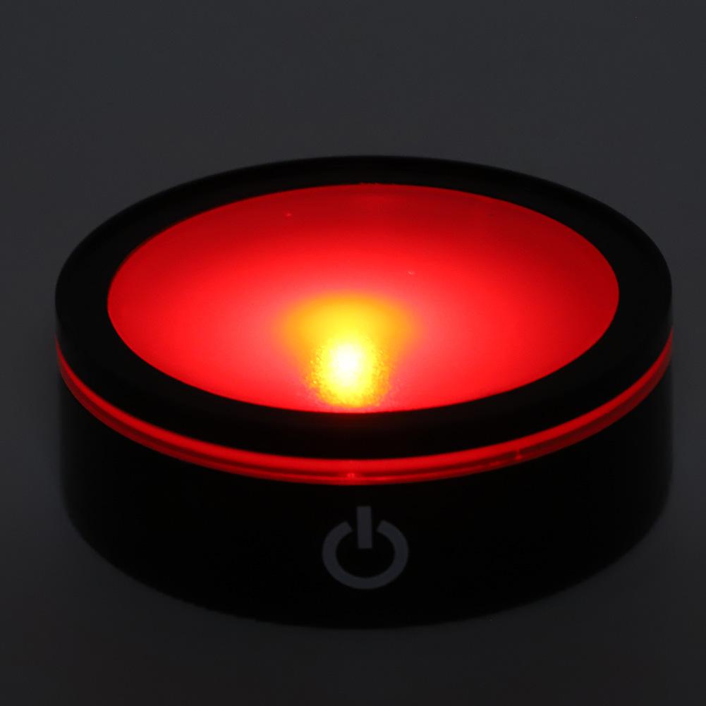 Black LED Touch Control Base, Multi-Color Lighting Modes for 3D Sculpture Display, USB Battery Powered
